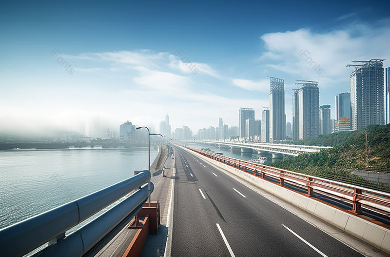 金融区的高架道路与城市建筑,高清,摄影图,摄影图片,图片大全,摄影图免费下载